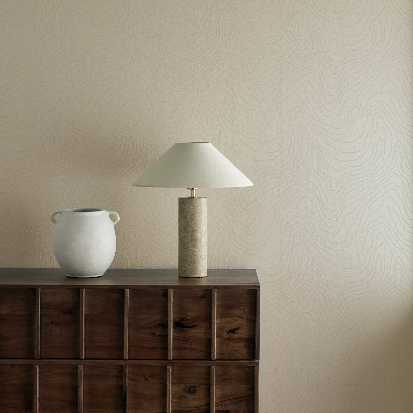 Formation Wide Width Shimmer Oyster Wallpaper by HAR