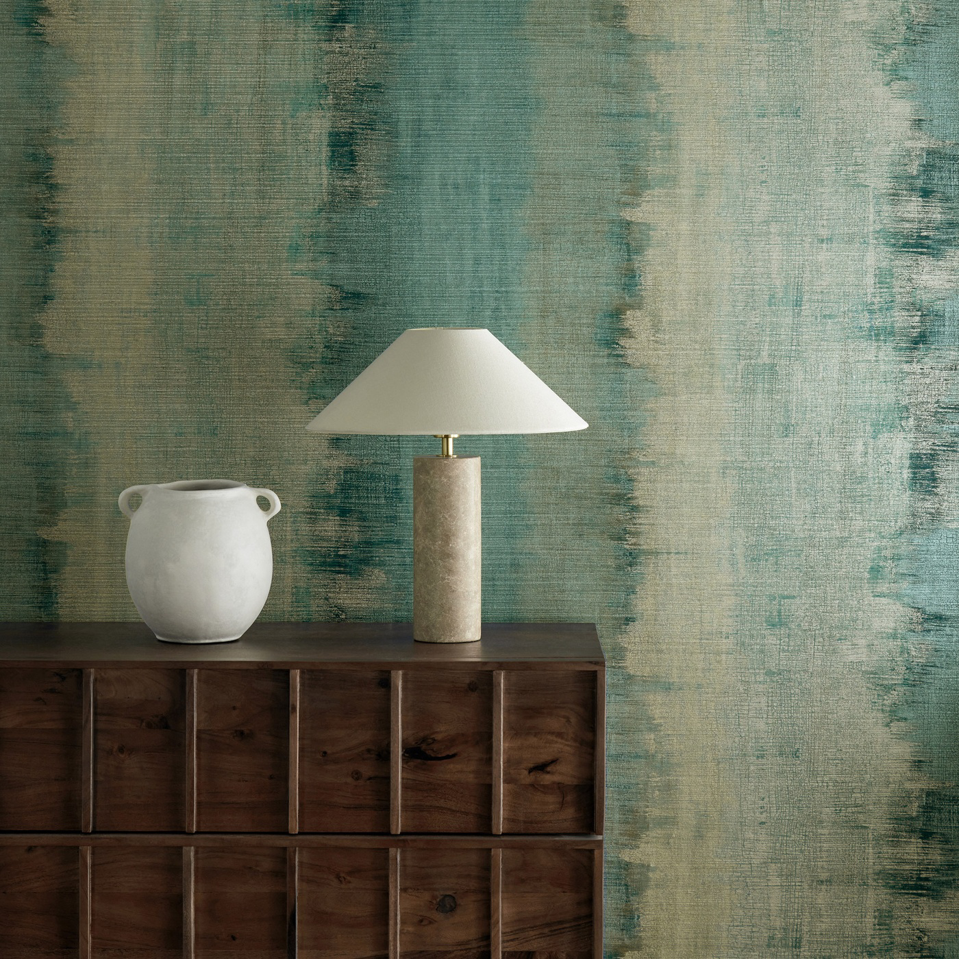 Lustre Wide Width Amazonite/Rose Quartz Wallpaper by HAR