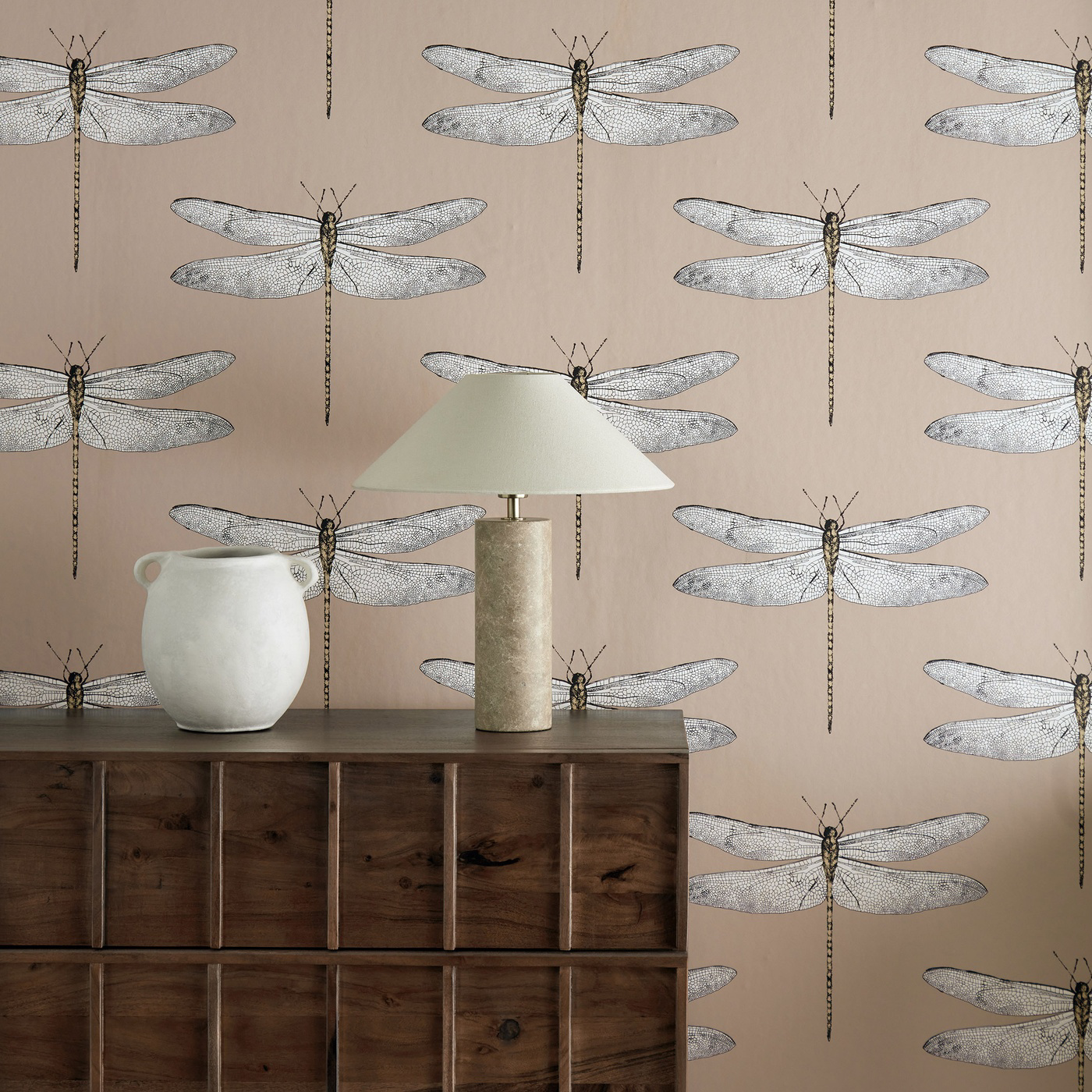 Demoiselle Positano/First Light/Taupe Wallpaper by HAR