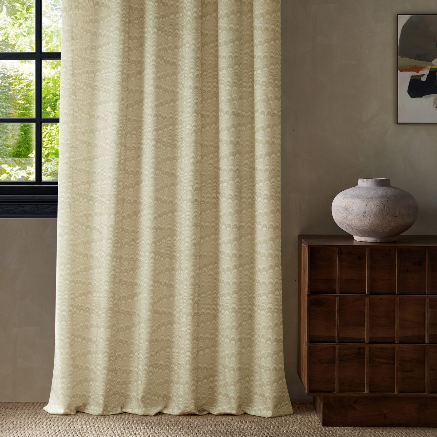 Blenets Check Limestone Fabric by HAR