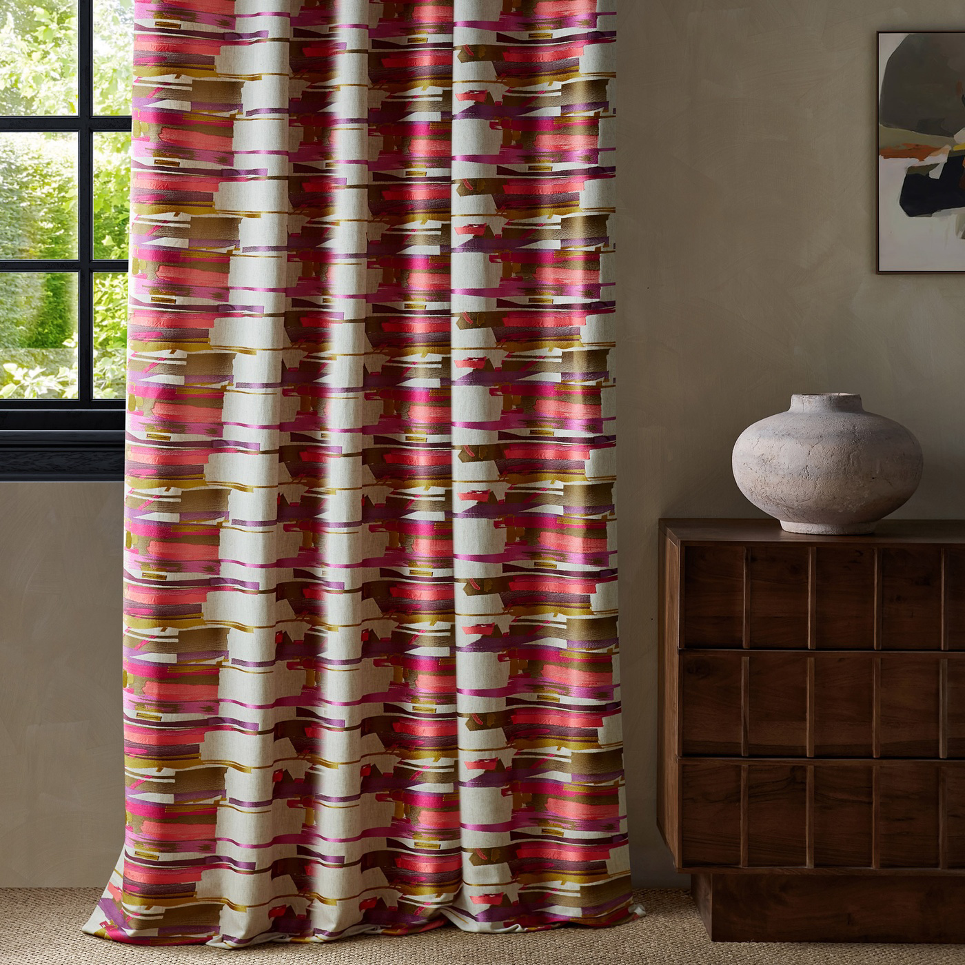 Zeal Coral Gold Amethyst Fabric by HAR