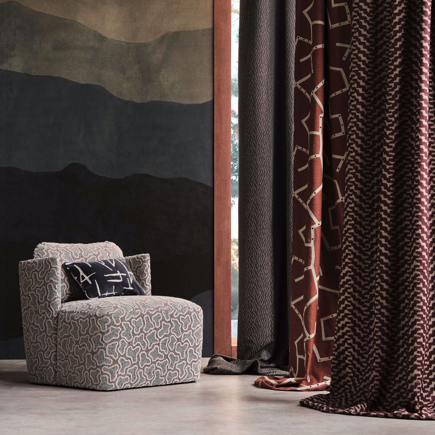Thicket Burgundy Fabric by HAR