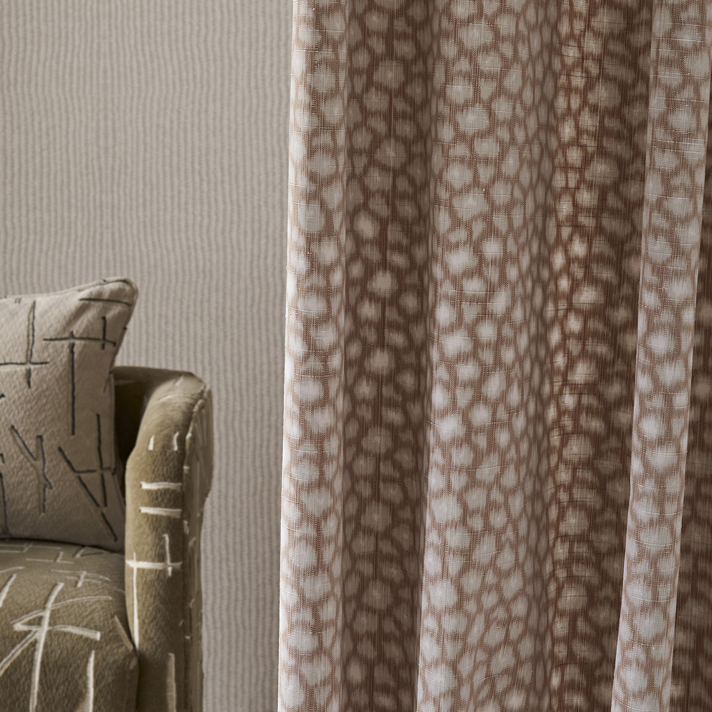 Dolmens Velvet Sandstone Fabric by HAR