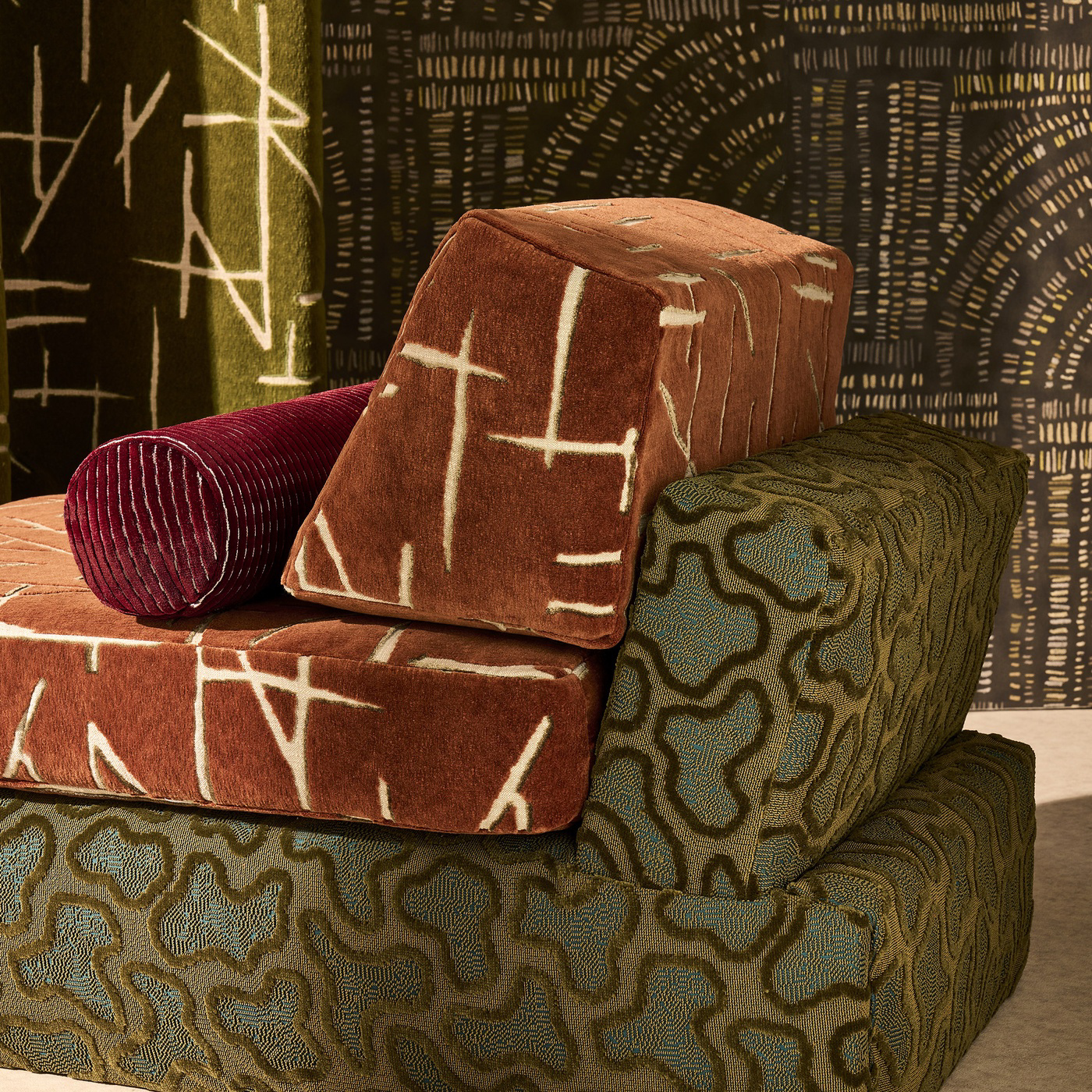 Frescoes Charcoal/Chalk/Limestone Wallpaper by HAR