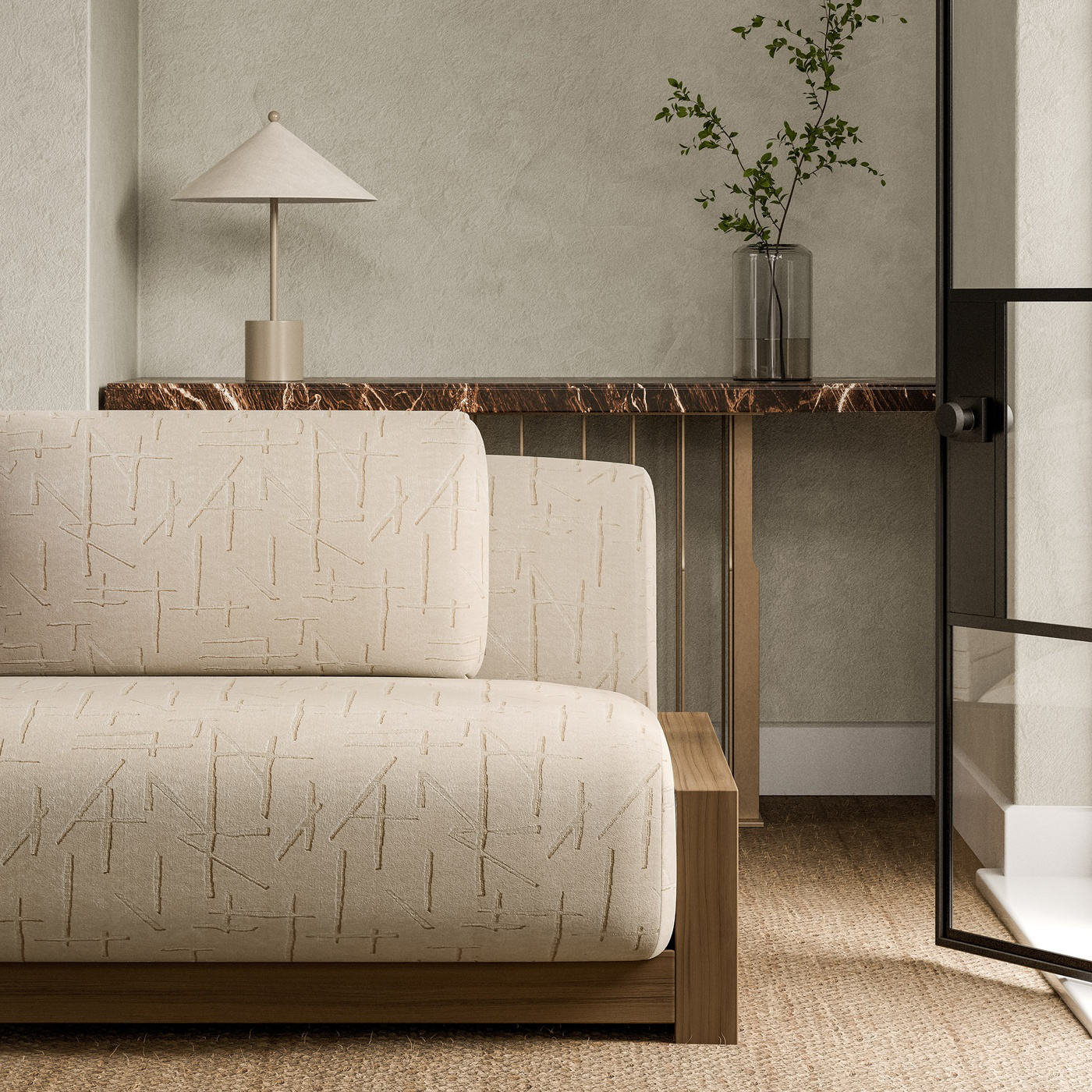 Dolmens Velvet Moonstone Fabric by HAR