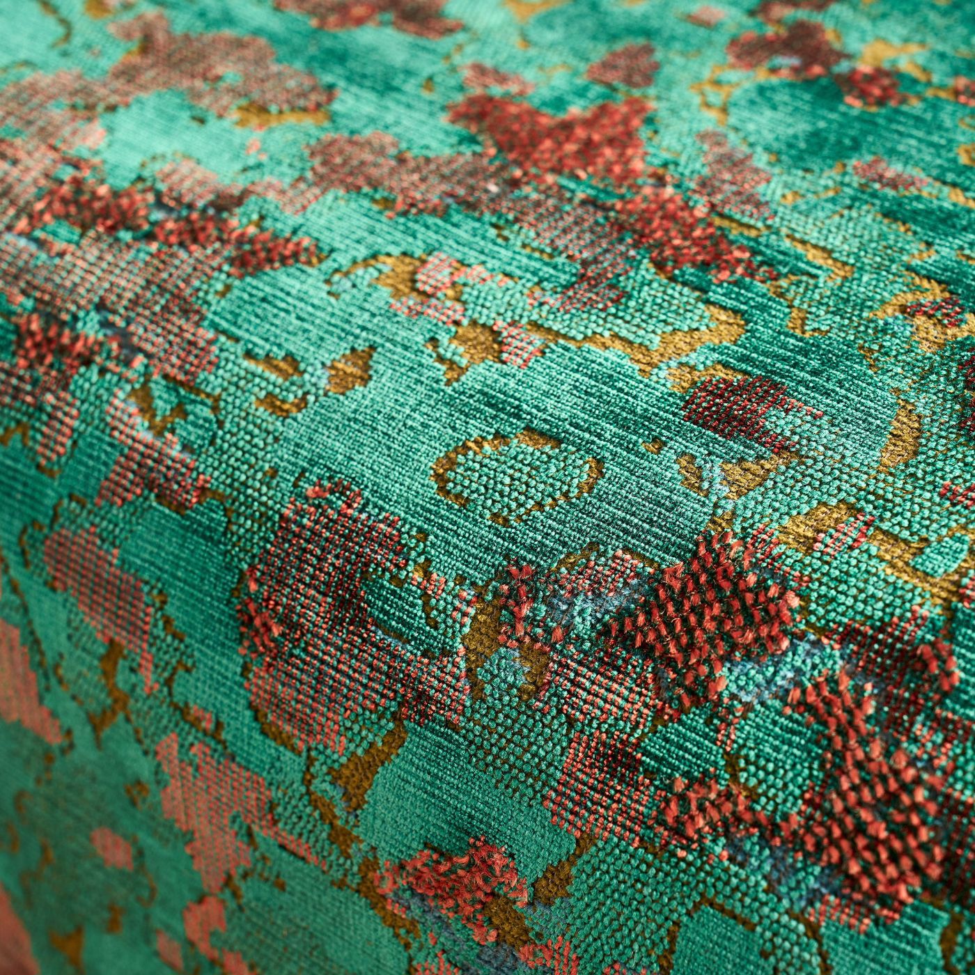 Derain Emerald/Paprika Fabric by HAR