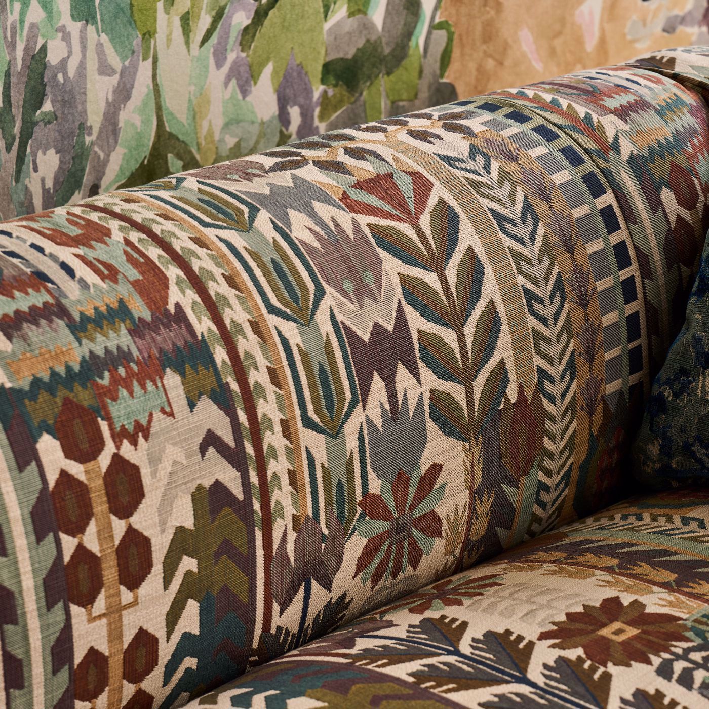 Kuparr Terracotta/Azul Fabric by HAR