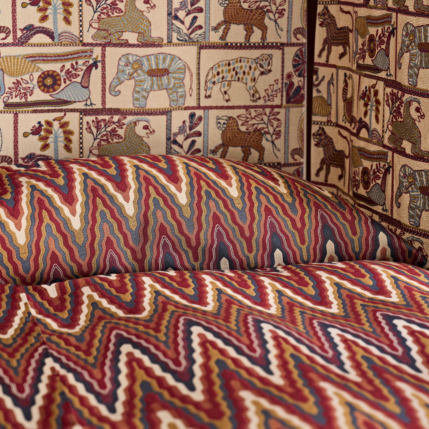 Elota Indigo/Maroon Fabric by HAR