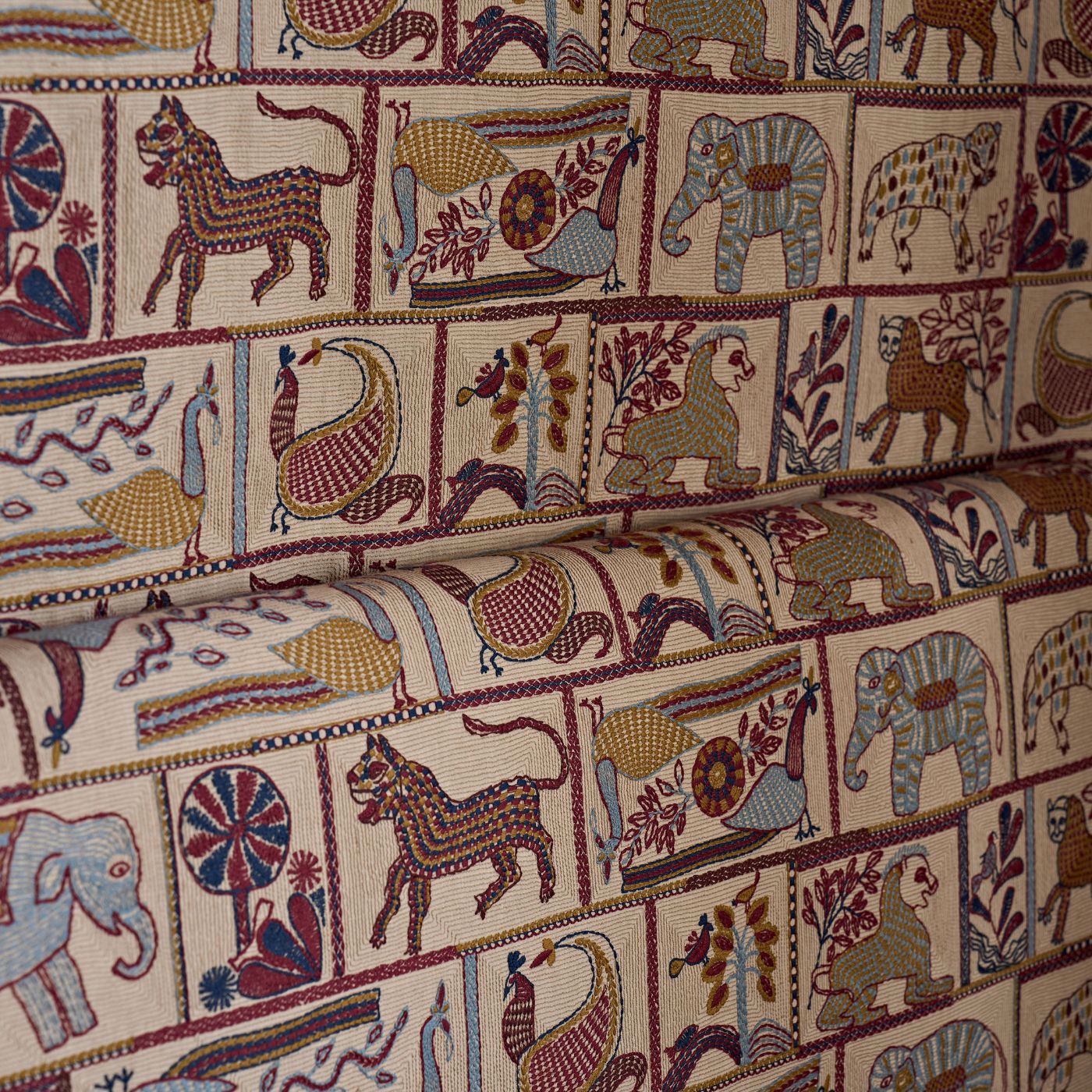 Kantha Indigo/Maroon Fabric by HAR