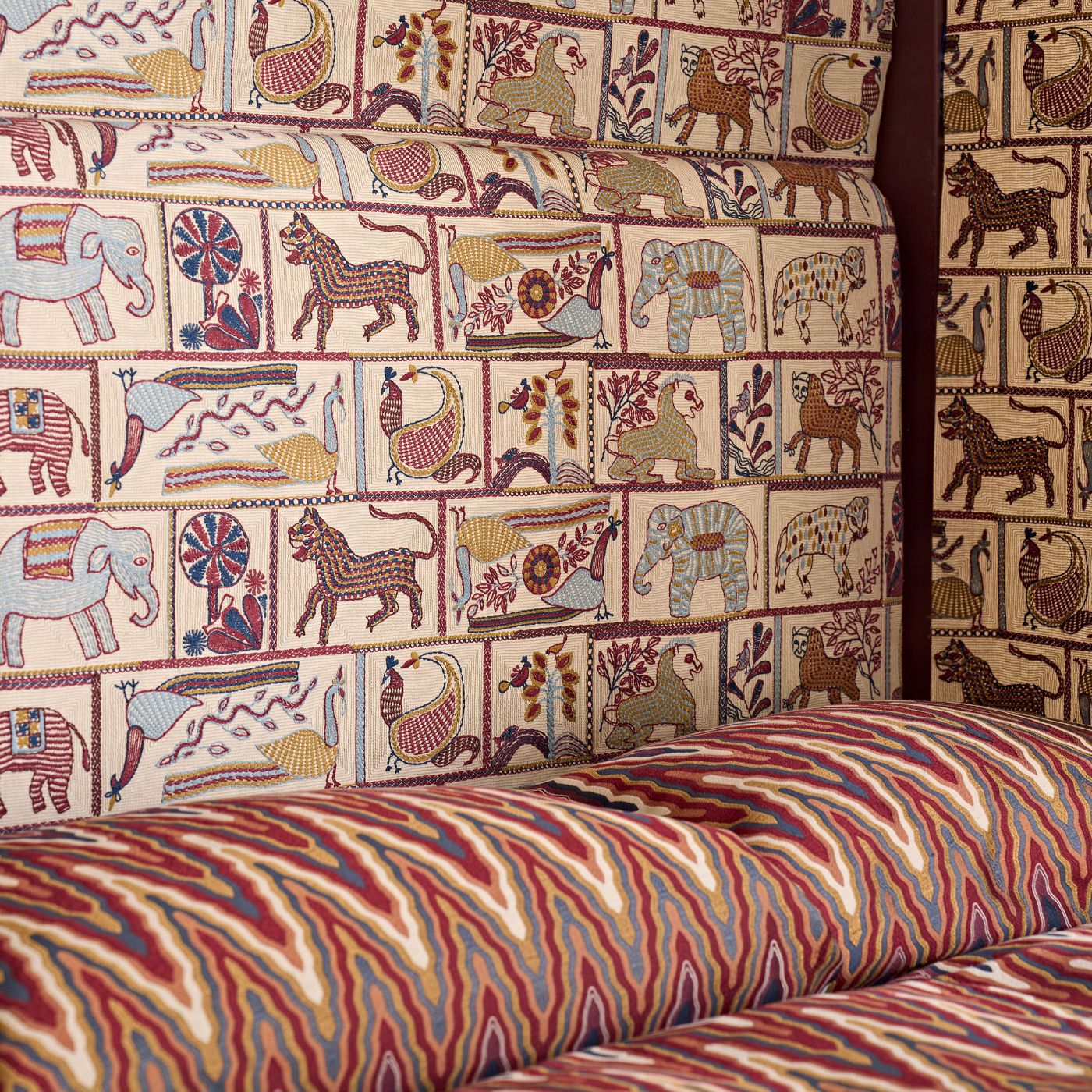 Kantha Indigo/Maroon Fabric by HAR