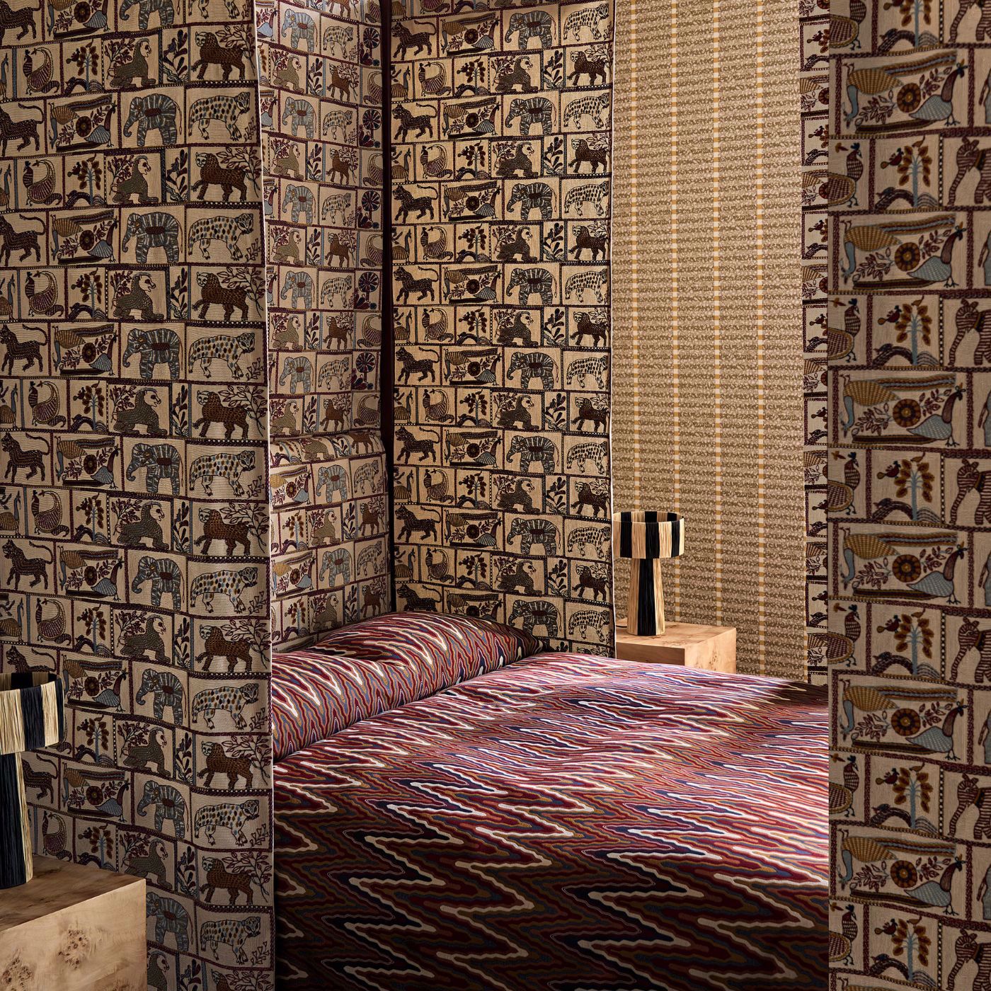 Kantha Indigo/Maroon Fabric by HAR