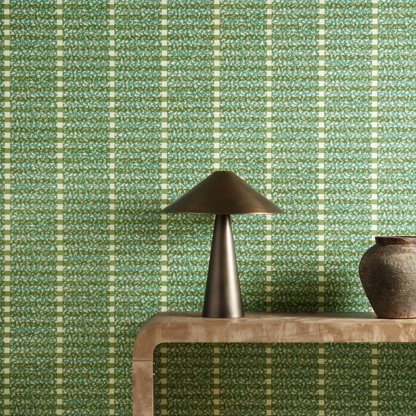 Toluca Moss/Turquoise Wallpaper by HAR