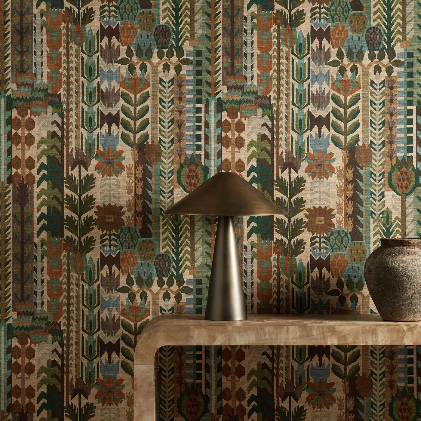 Kuparr Evergreen/Terracotta Wallpaper by HAR