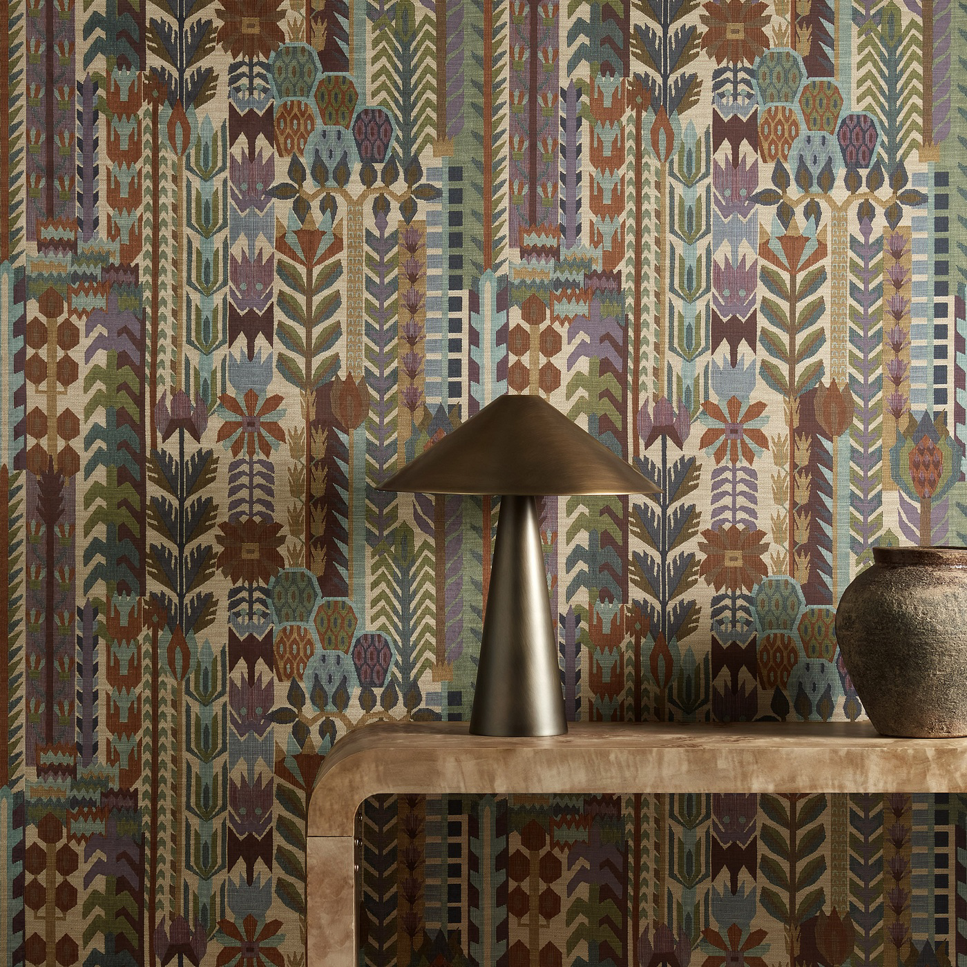 Kuparr Burgundy/Heather Wallpaper by HAR