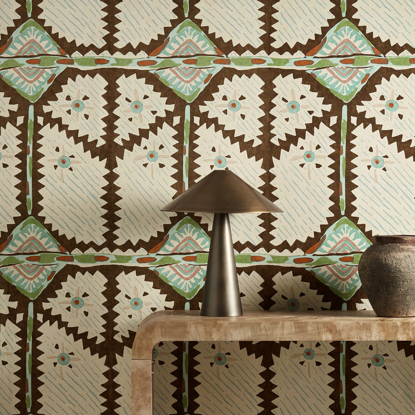 Brocha Beechwood/Lagoon Wallpaper by HAR