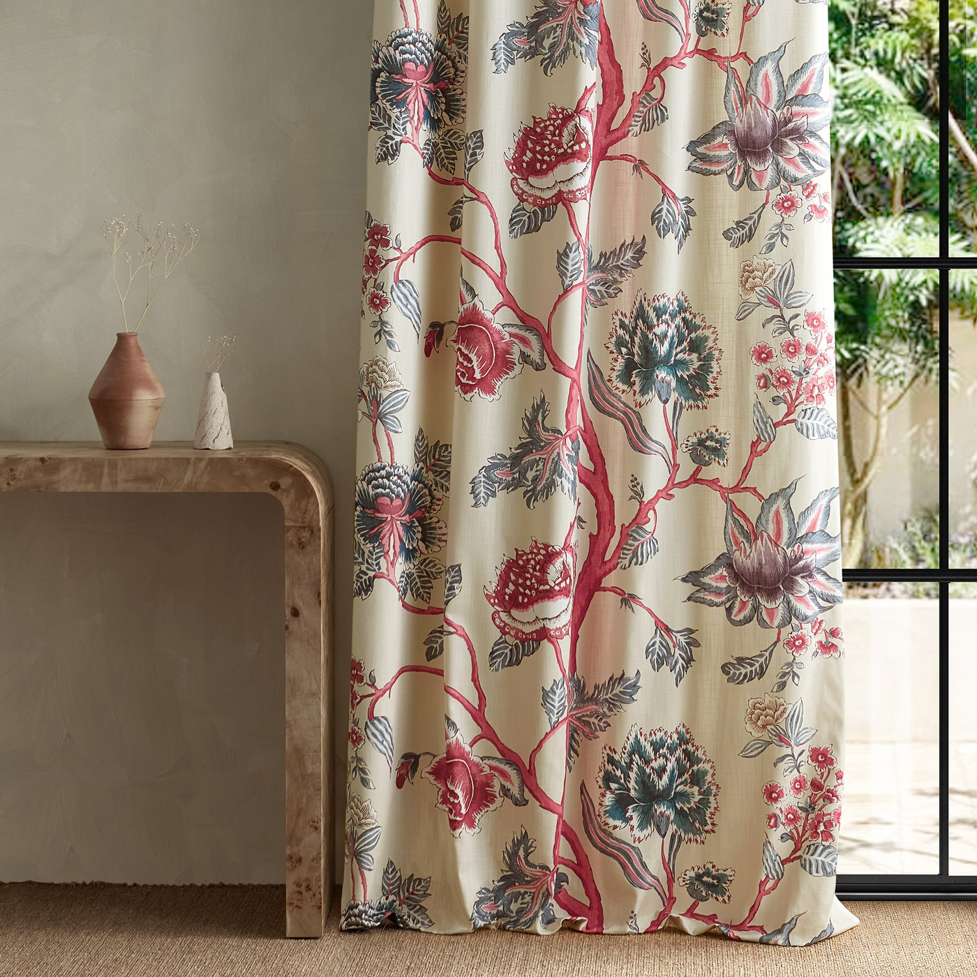 Indienne Indigo/Maroon Fabric by HAR