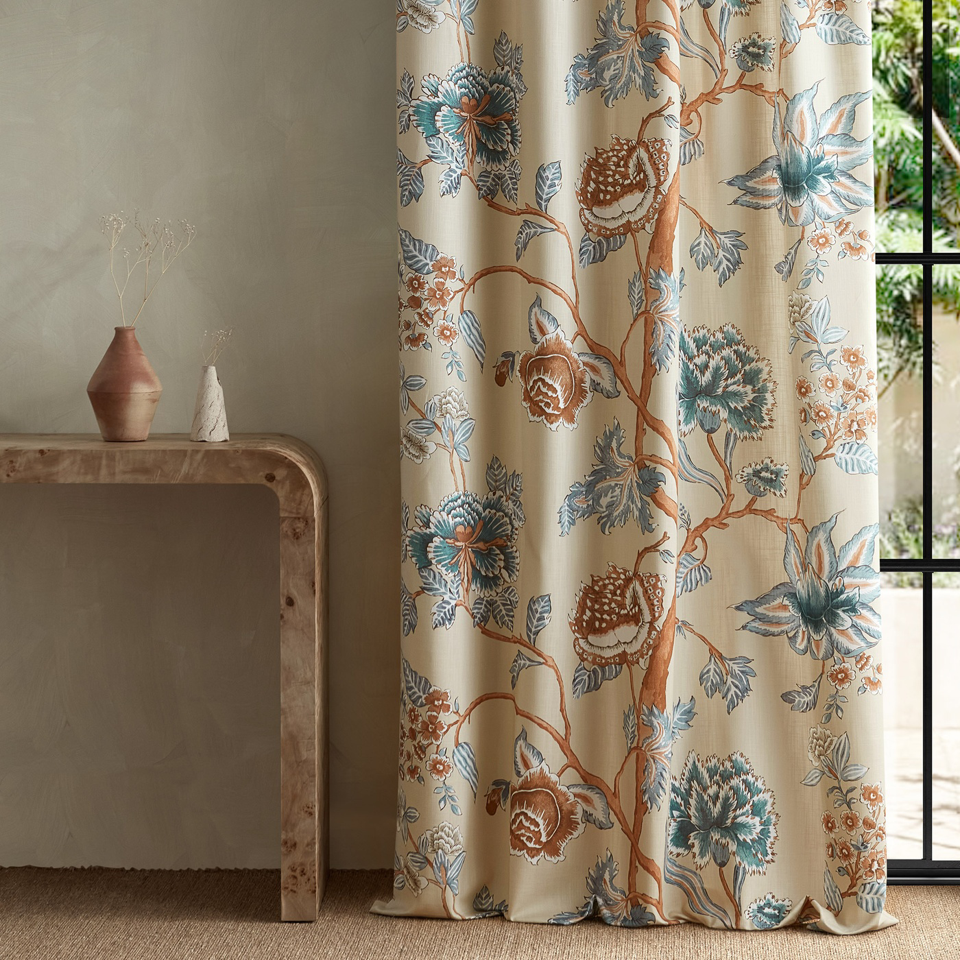 Indienne Terracotta/Azul Fabric by HAR