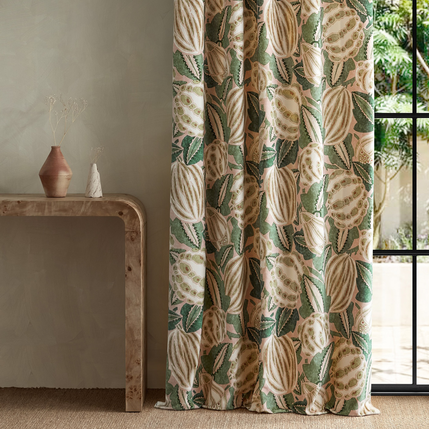 Zenith Blush/Forest Fabric by HAR