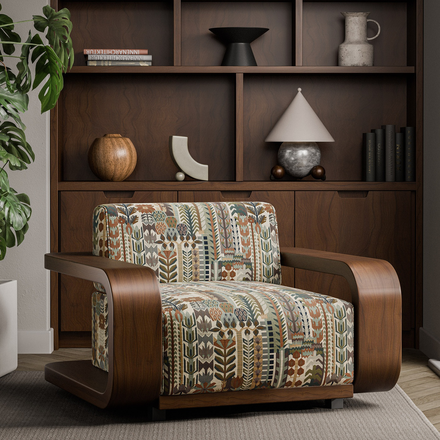 Kuparr Terracotta/Azul Fabric by HAR