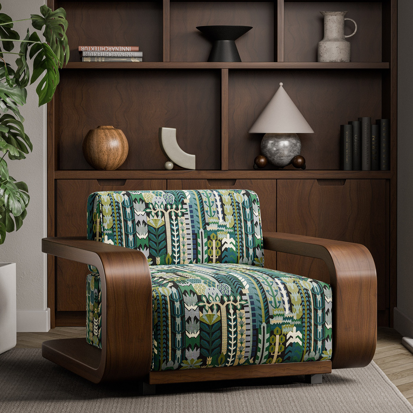 Kuparr Midnight/Pine Fabric by HAR