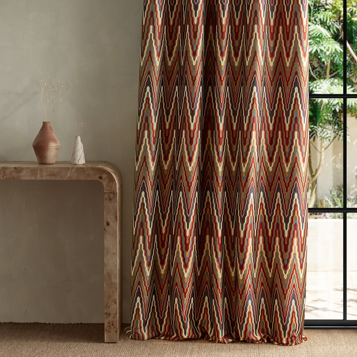 Elota Indigo/Maroon Fabric by HAR