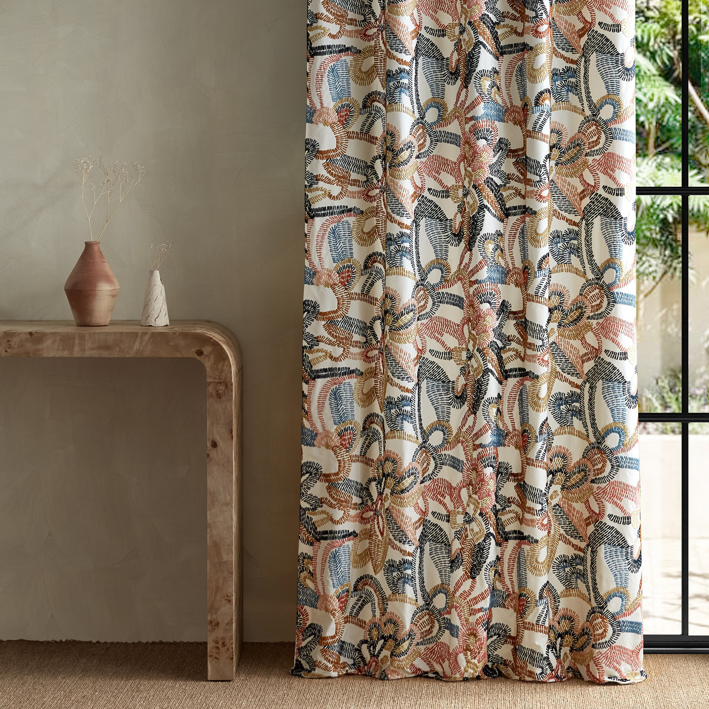 Ania Forest/Azul/Ochre Fabric by HAR