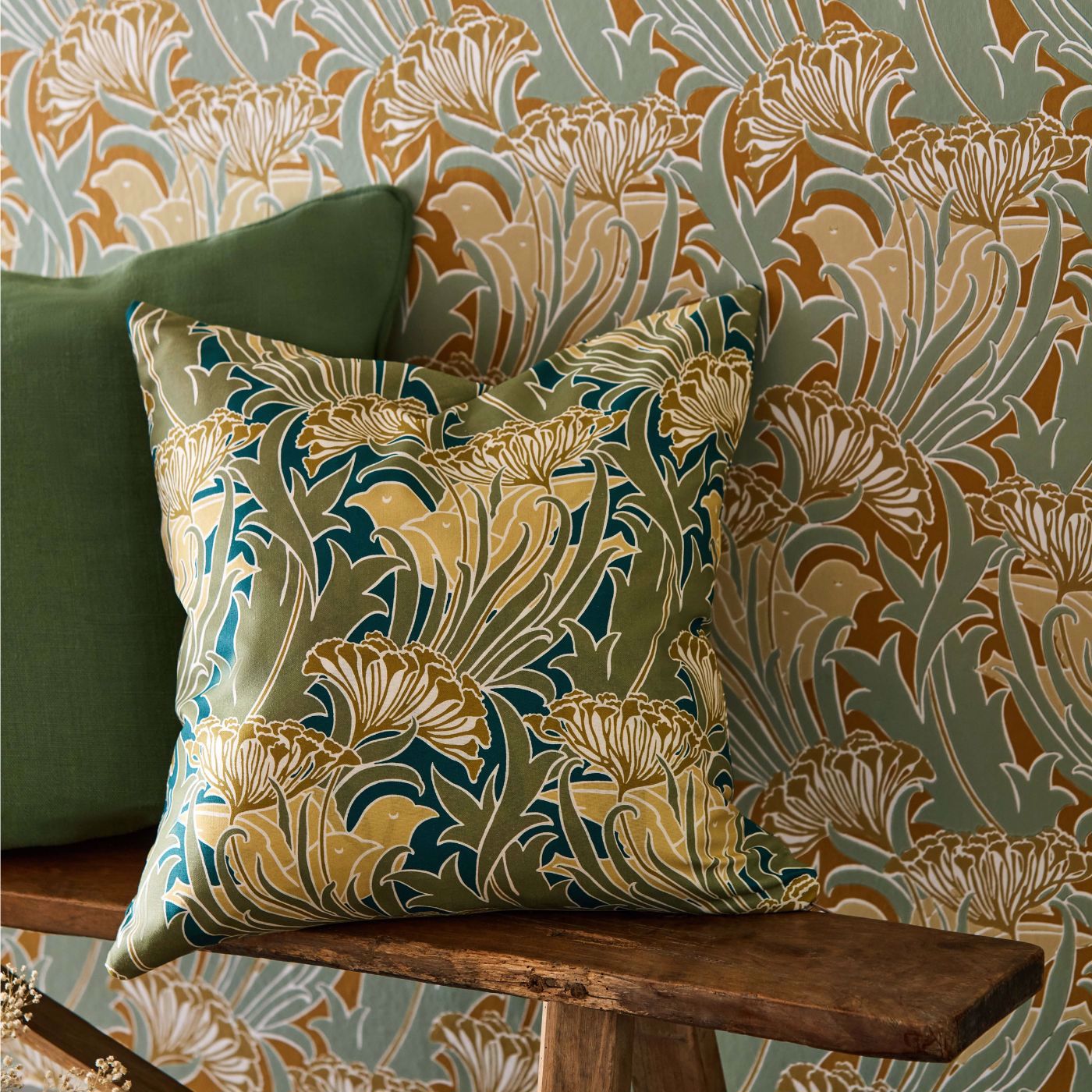Laceflower Pistachio/Lichen Fabric by MOR