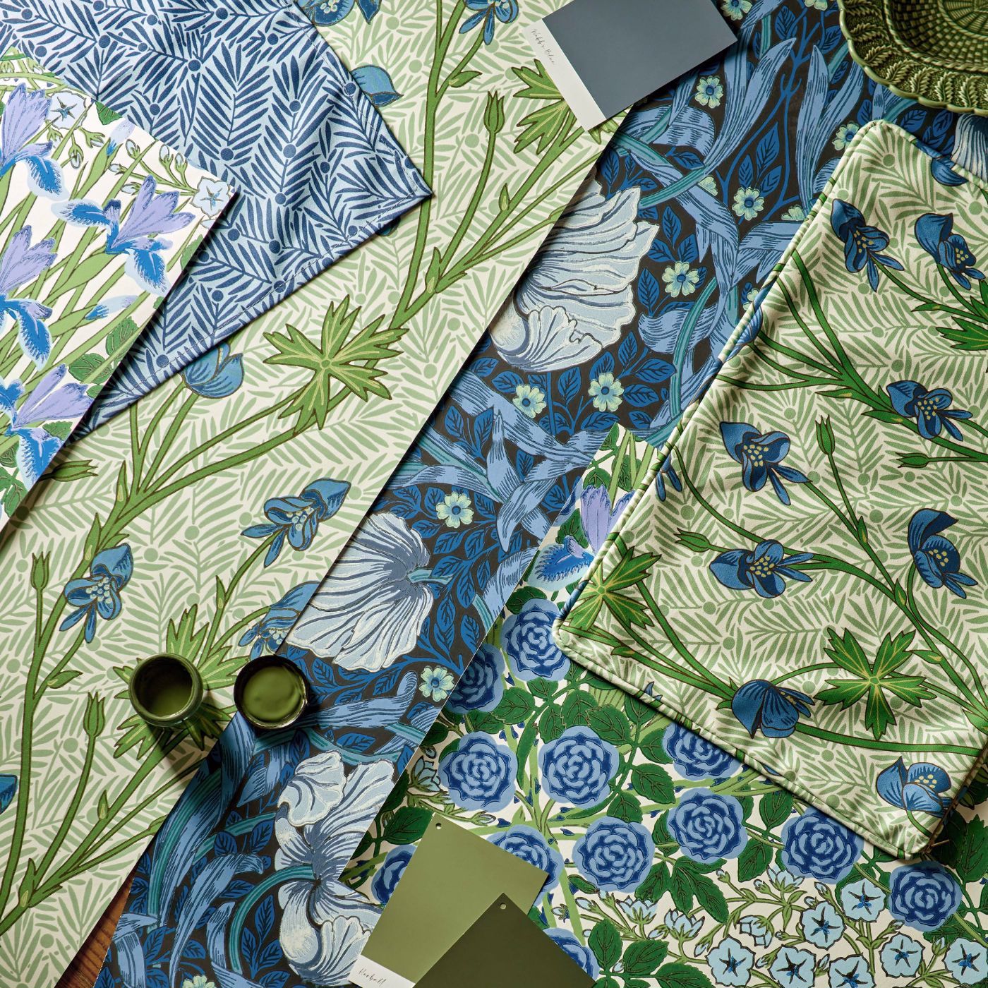 Yew & Aril Indigo Fabric by MOR