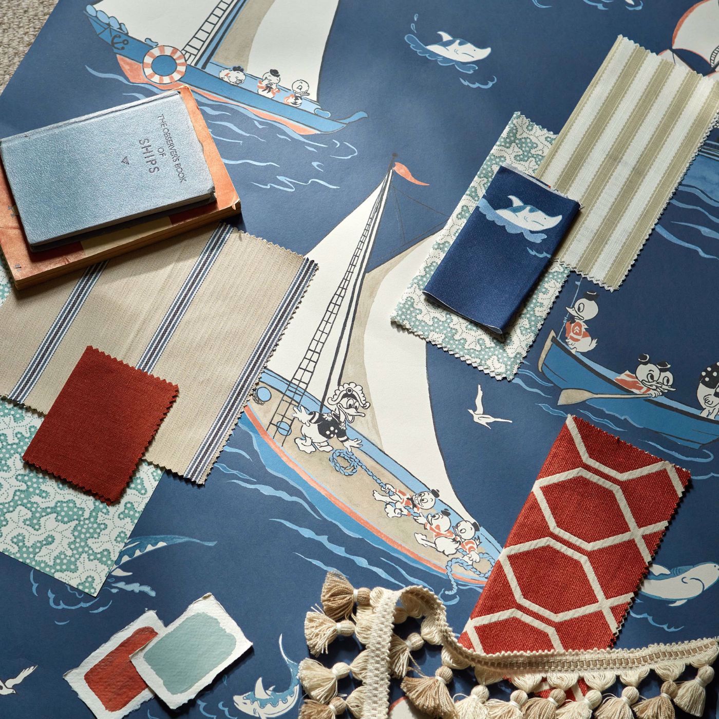 Donald Nautical Night Fishing Fabric by SAN