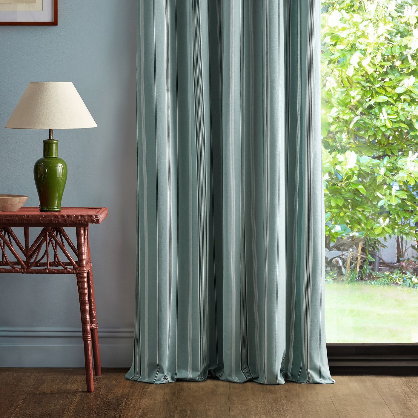 Latimer Stripe Udaipur Blue/Teal Fabric by SAN