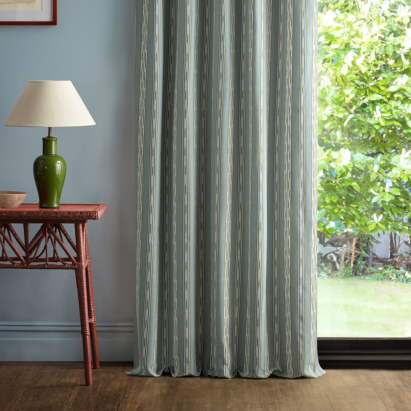 Jamandi Stripe Mineral Blue/Green Fabric by SAN