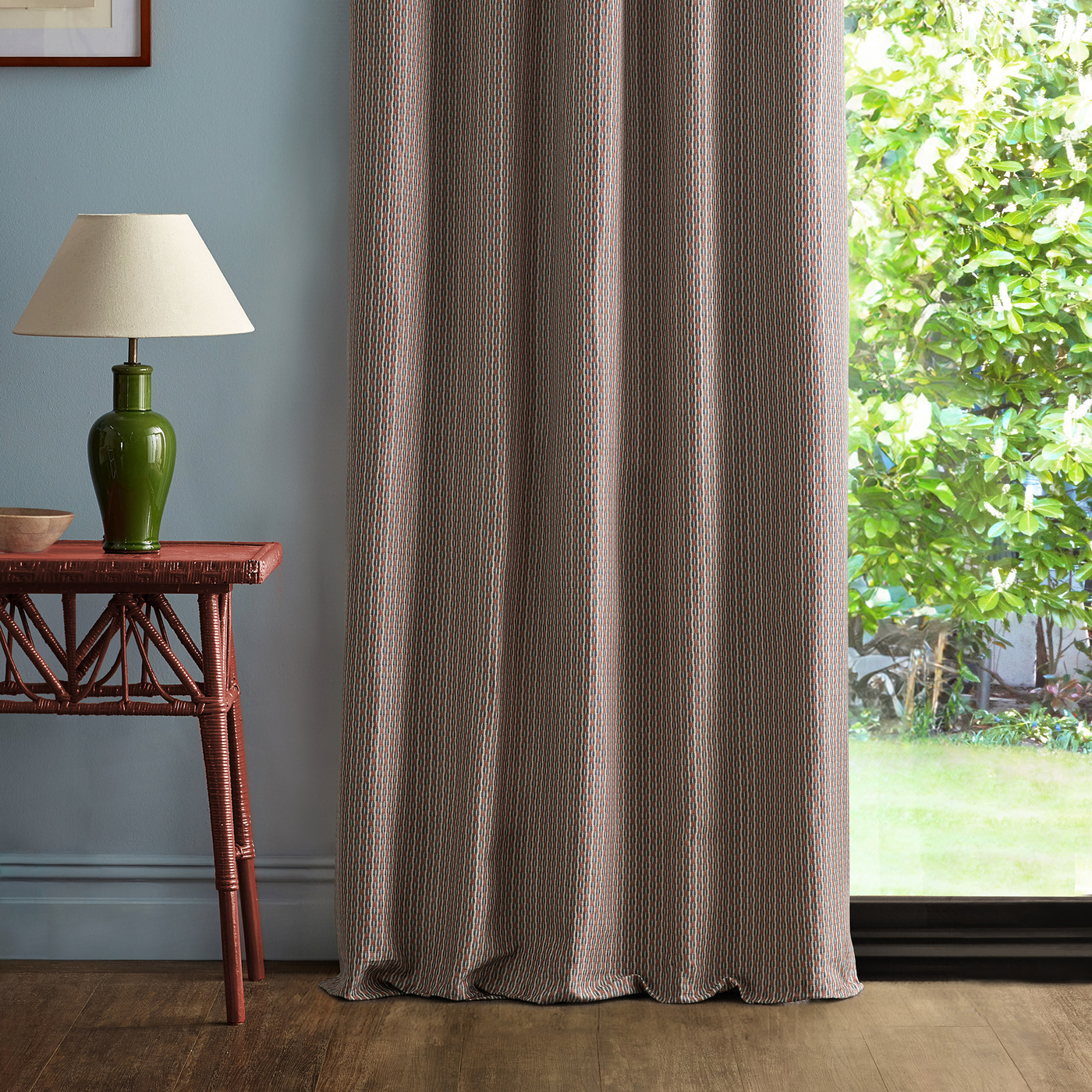 Batak Check Indigo/Madder Fabric by SAN