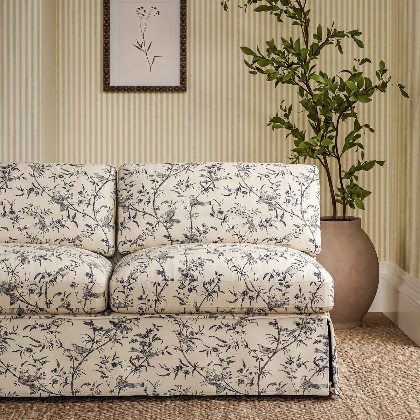 Paradise Woods Toile Woad Fabric by SAN