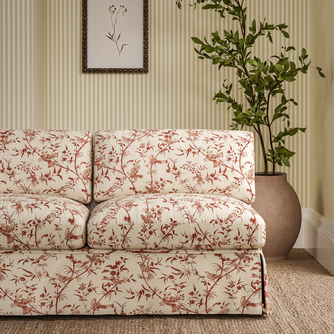 Paradise Woods Toile Madder Fabric by SAN