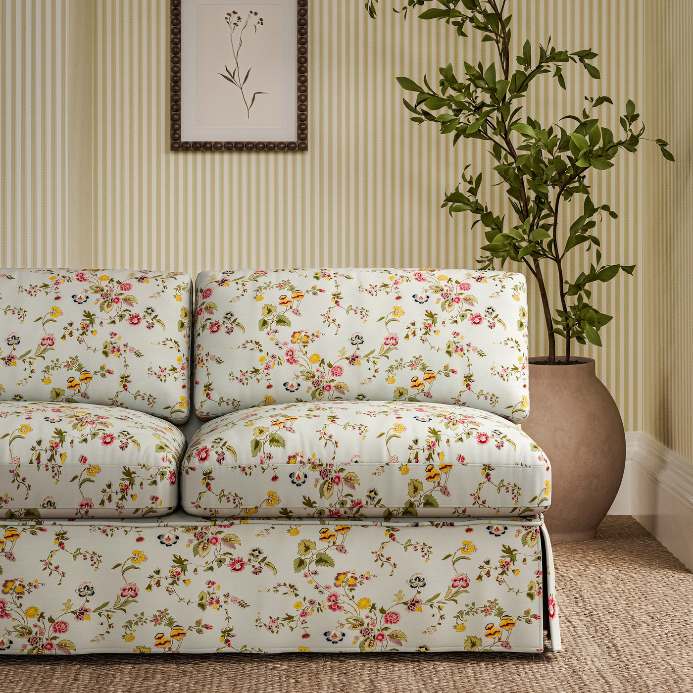 Nectar Fields Porcelain/Blossom Fabric by SAN