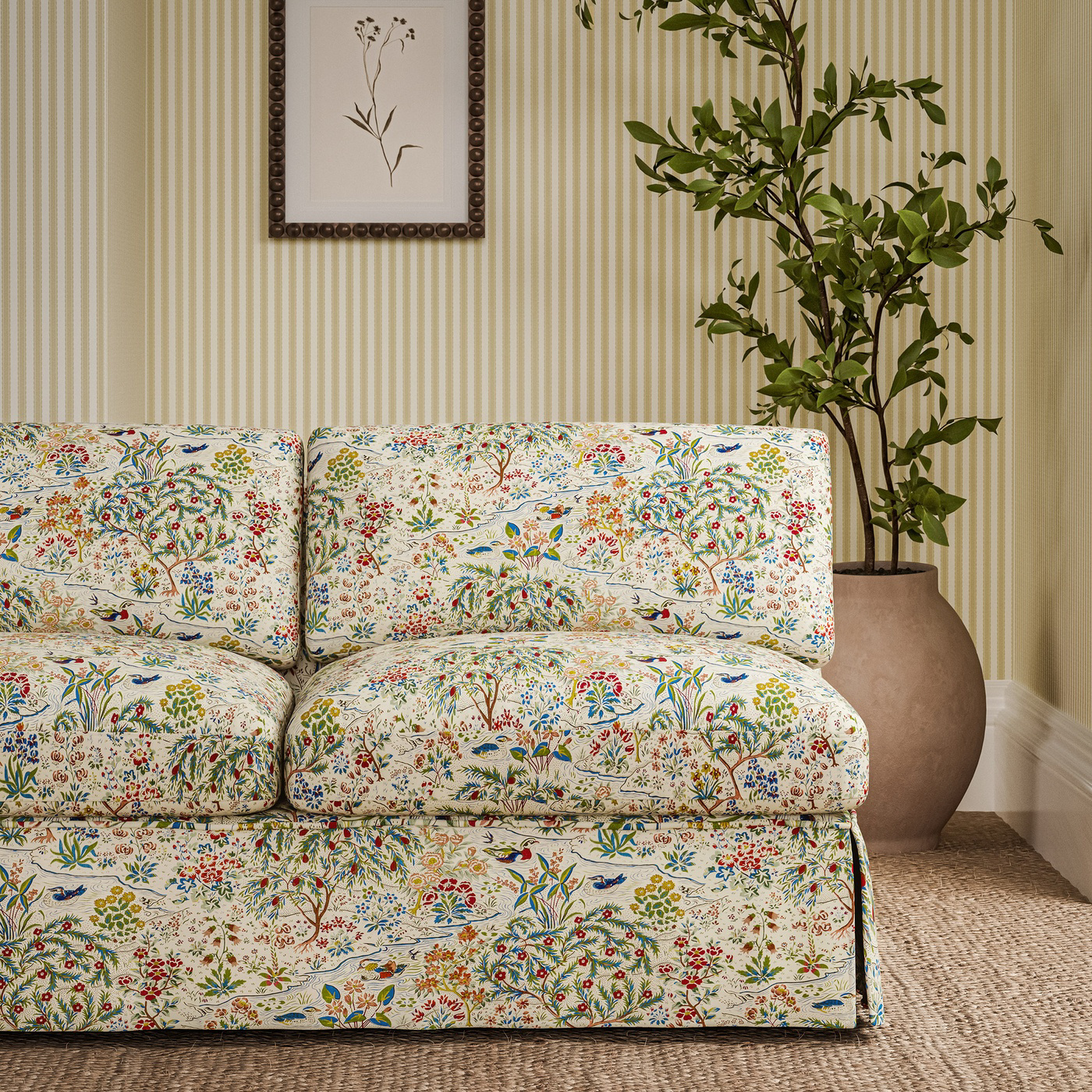 Moat Birds Damson/Cobalt Fabric by SAN