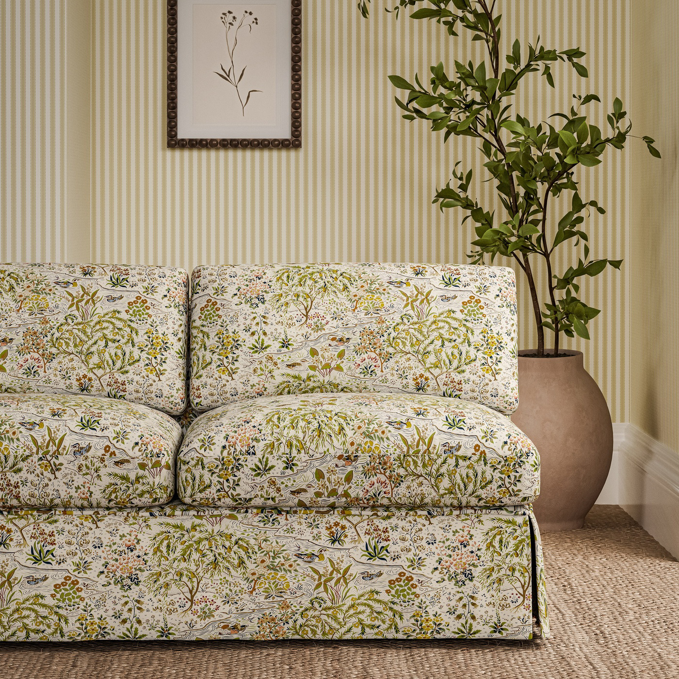 Moat Birds Fawn/Harvest Fabric by SAN