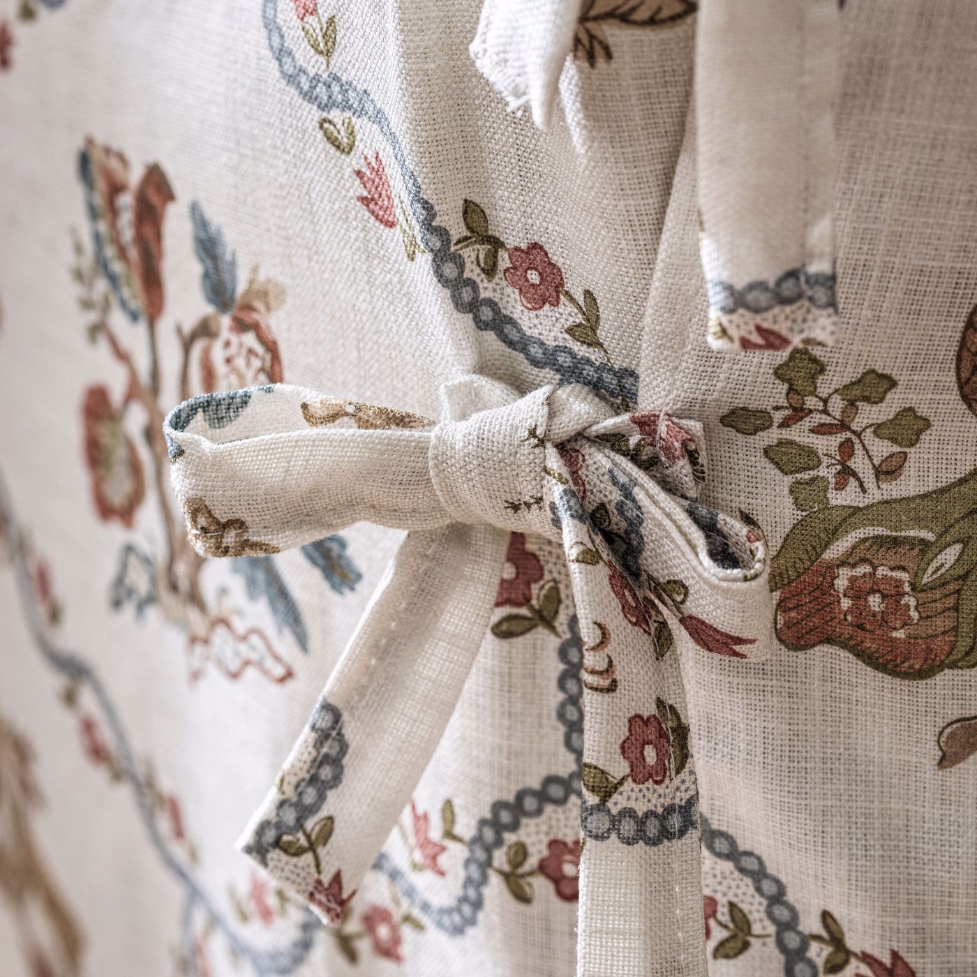 Partridge & Pear Porcelain/Blossom Fabric by SAN