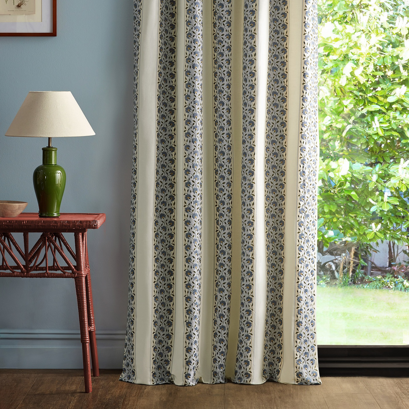 Sloe Blossom Woad/Porcelain Fabric by SAN