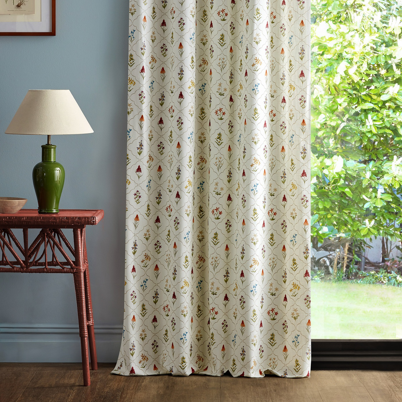 Spring Meadow Embroidery Chintz Fabric by SAN