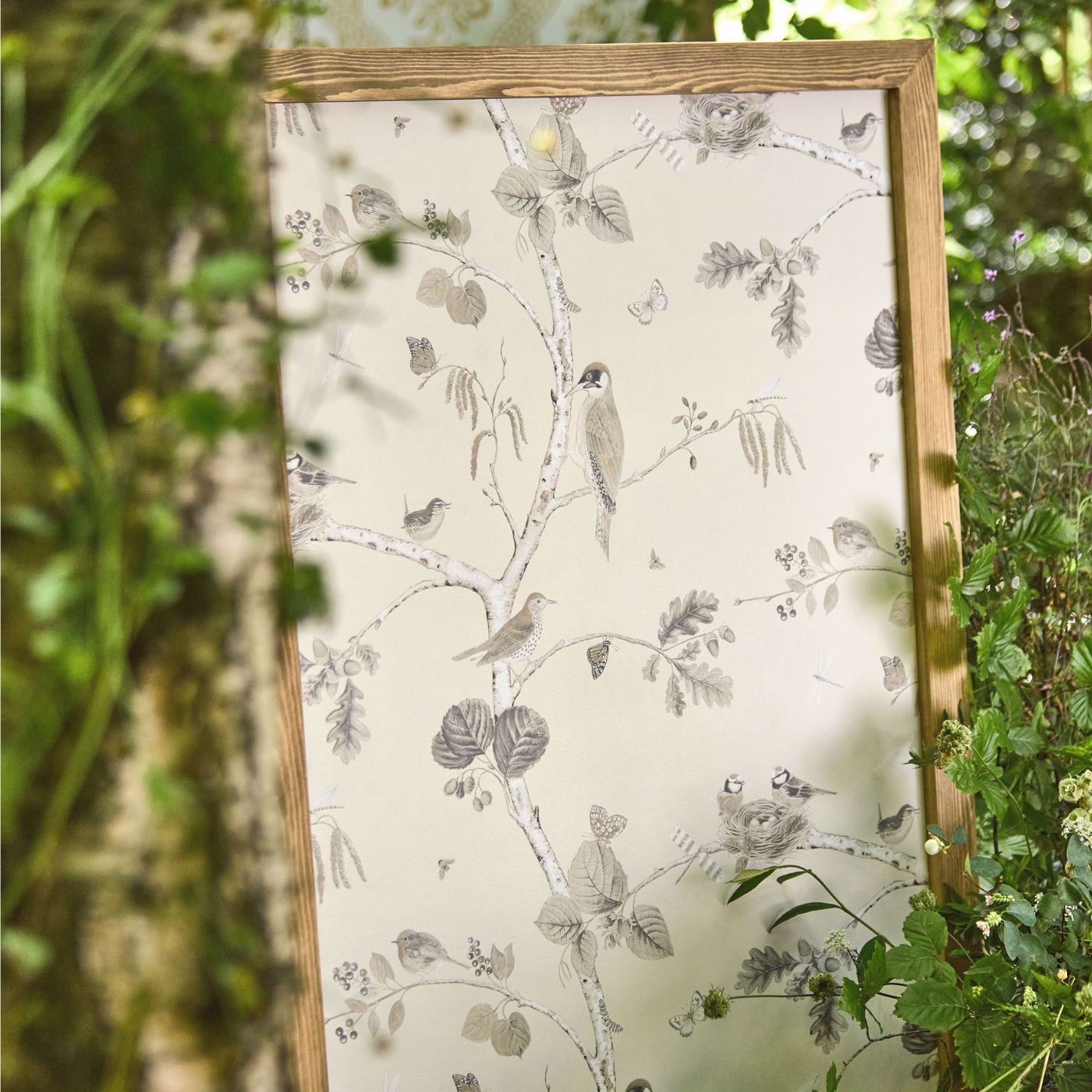 Woodland Chorus Sepia/Neutral Wallpaper by SAN