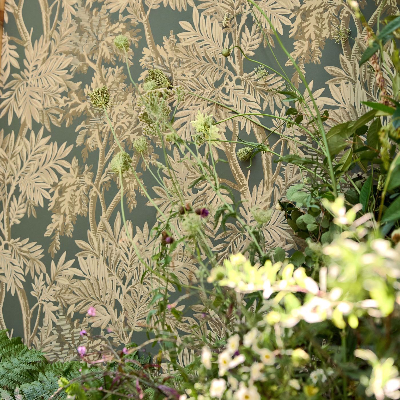 Tapestry Trees Woodland Green Wallpaper by SAN