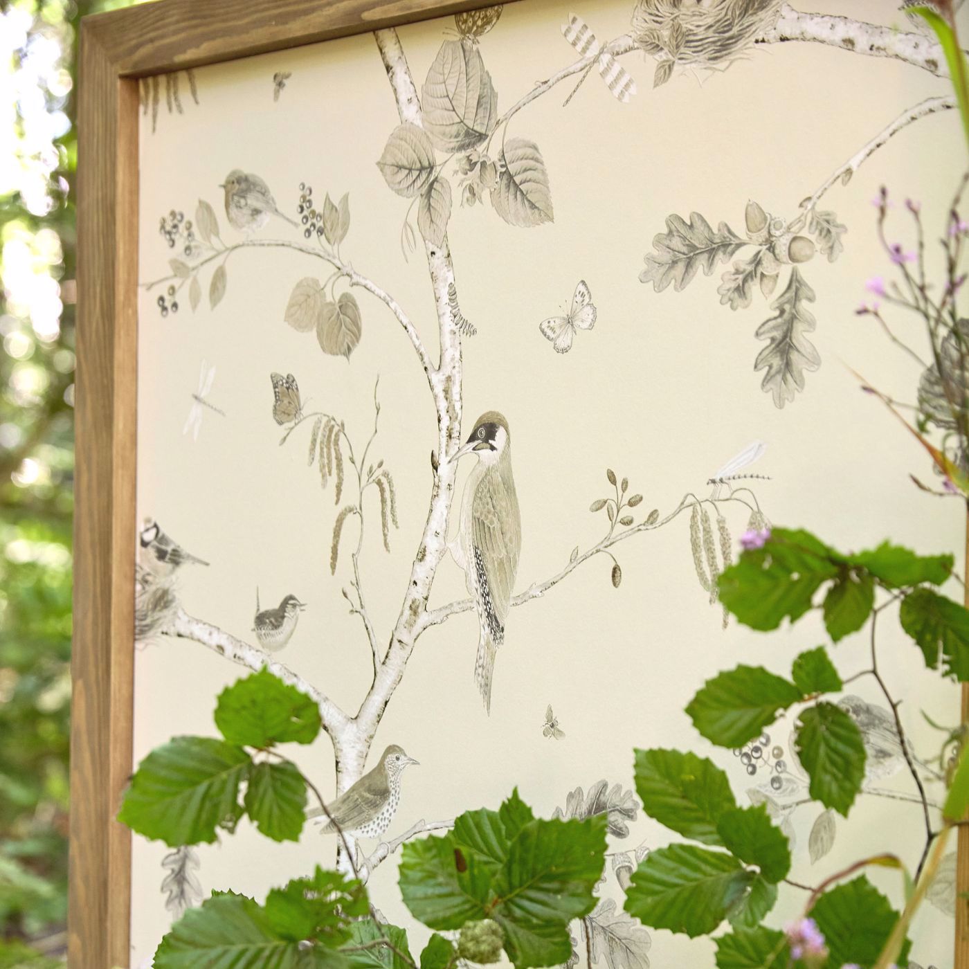 Woodland Chorus Sepia/Neutral Wallpaper by SAN