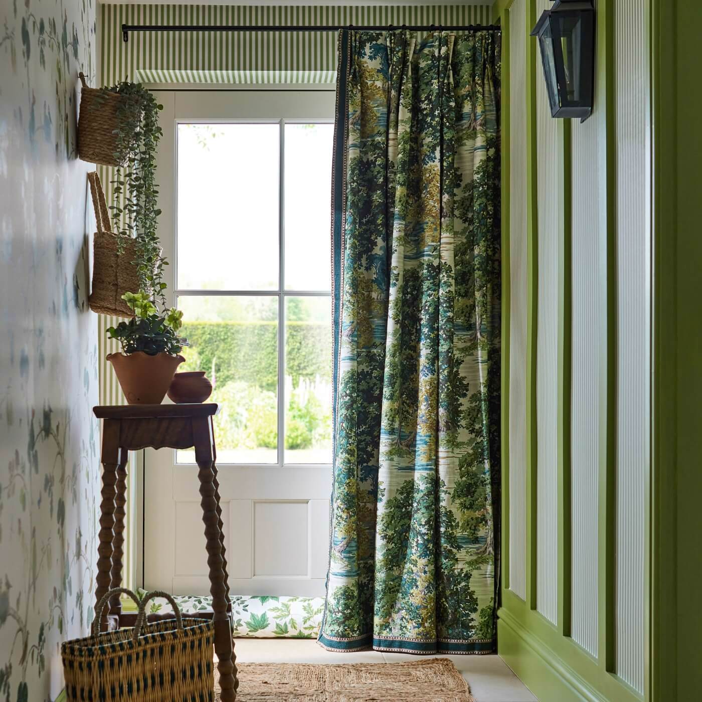 Pinetum Stripe Sap Green Wallpaper by SAN