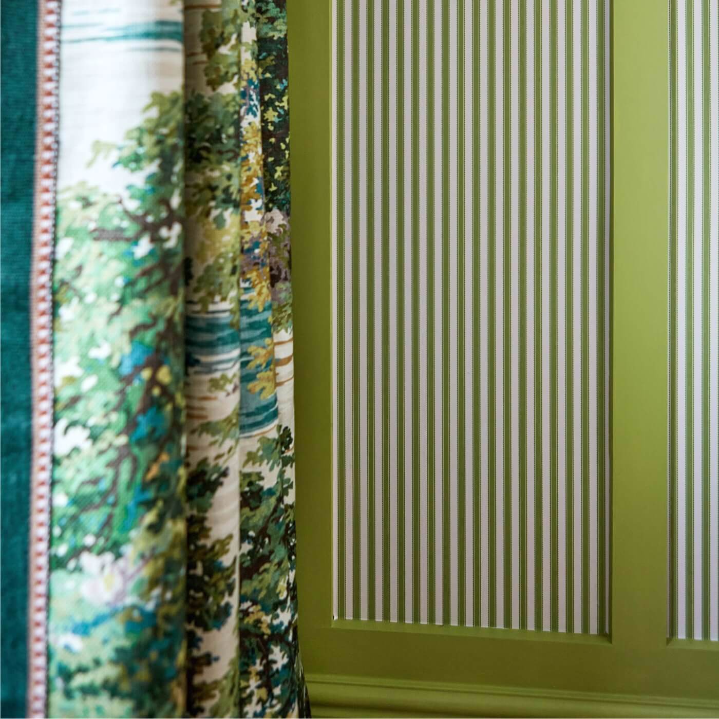 Pinetum Stripe Sap Green Wallpaper by SAN