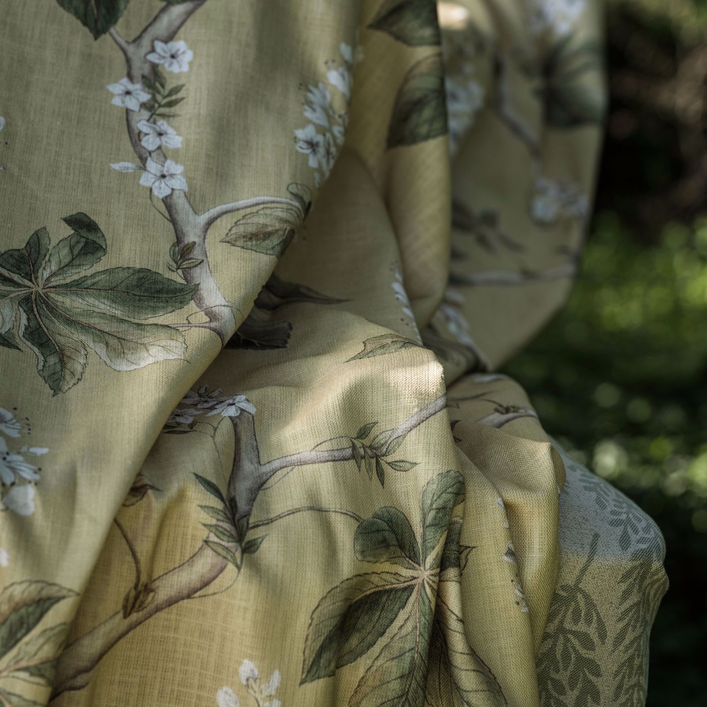 Chestnut Tree Lemon/Lettuce Fabric by SAN