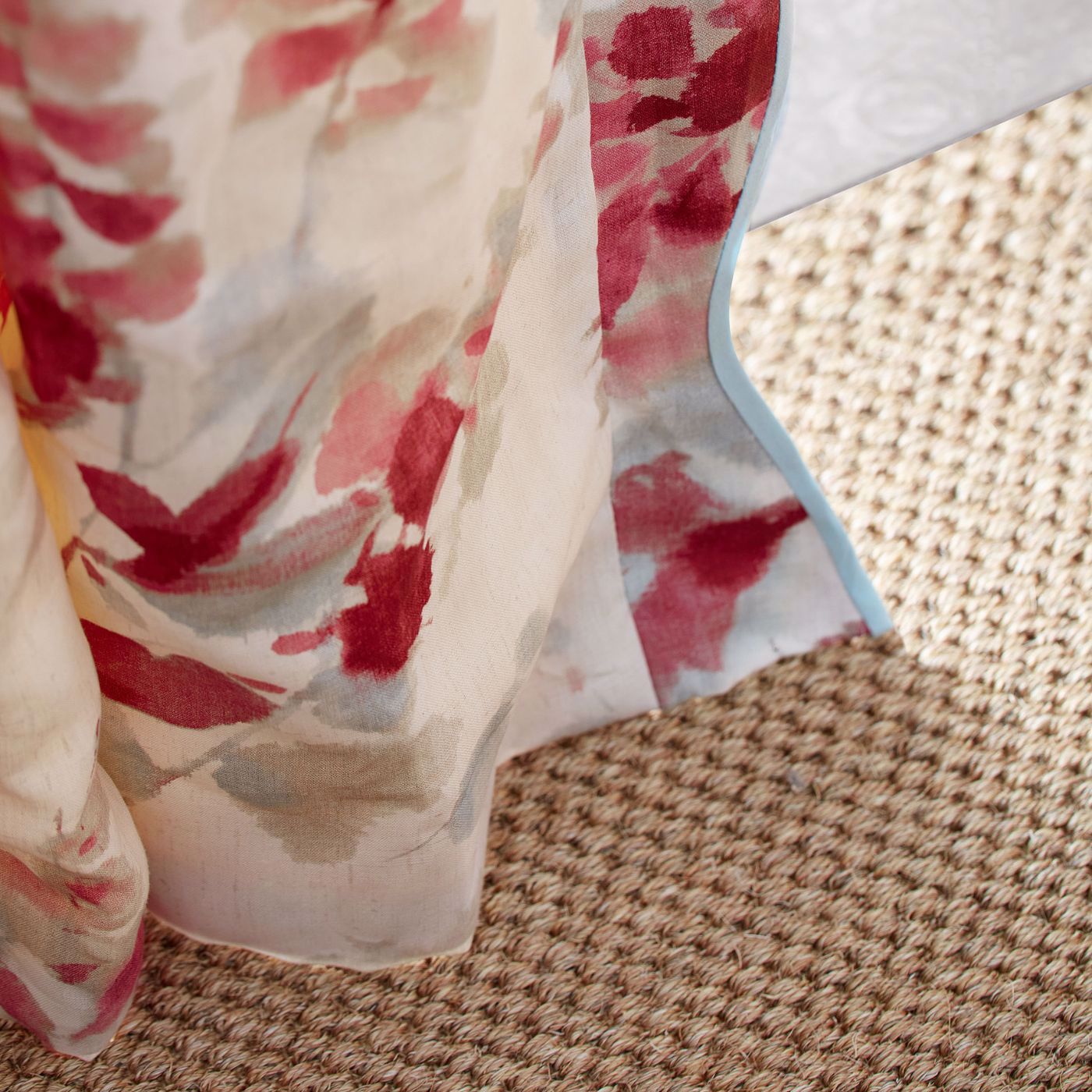 Delphiniums Coral Fabric by SAN