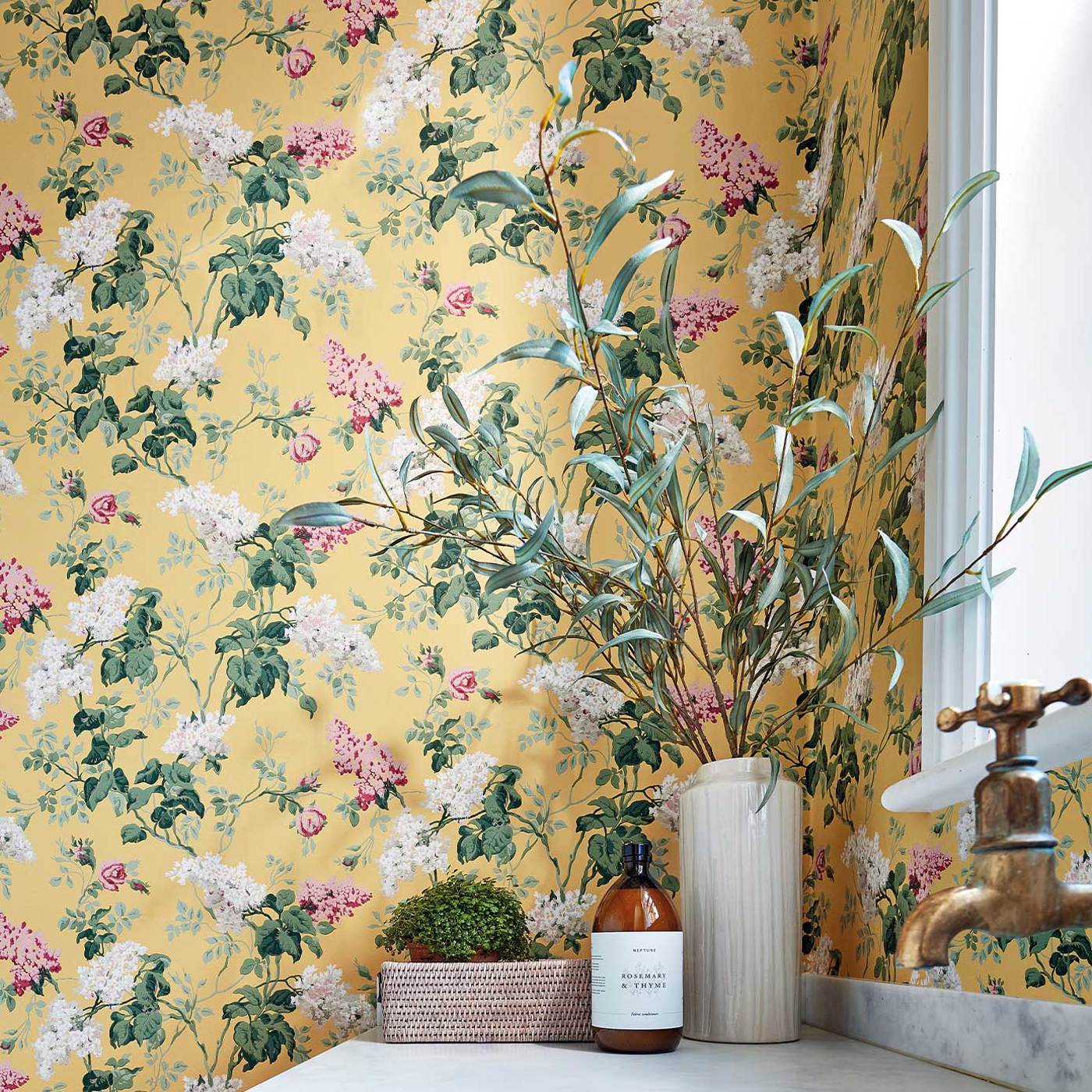 Sommerville Mint/Plum Wallpaper by SAN