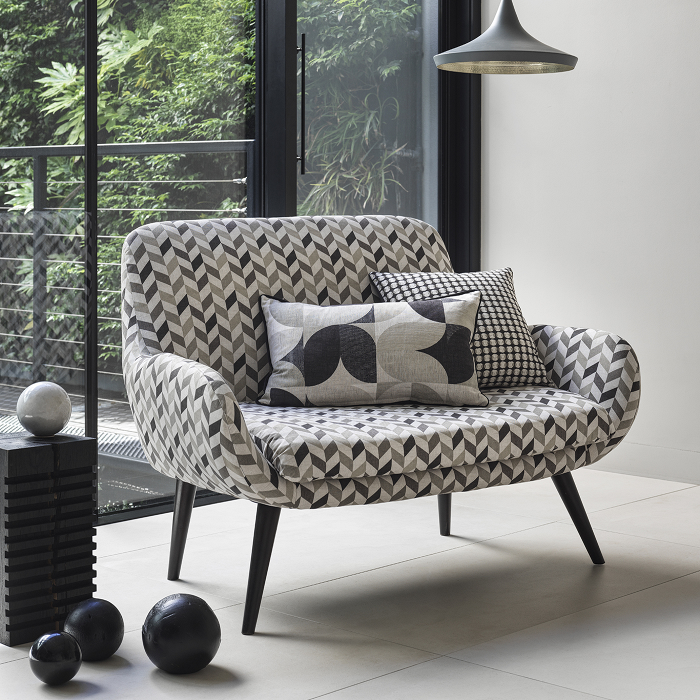 Olympia Charcoal Fabric by STG
