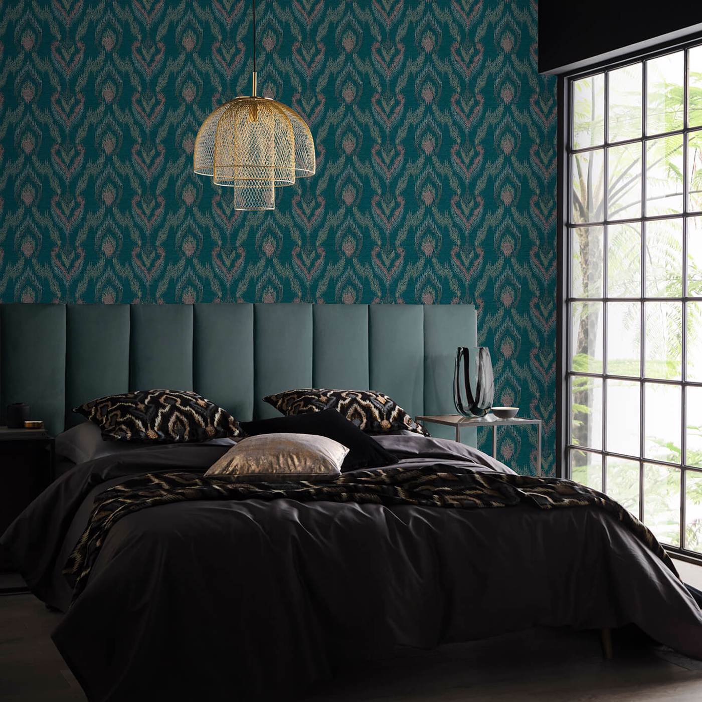 Velluto Teal Wallpaper by CNC